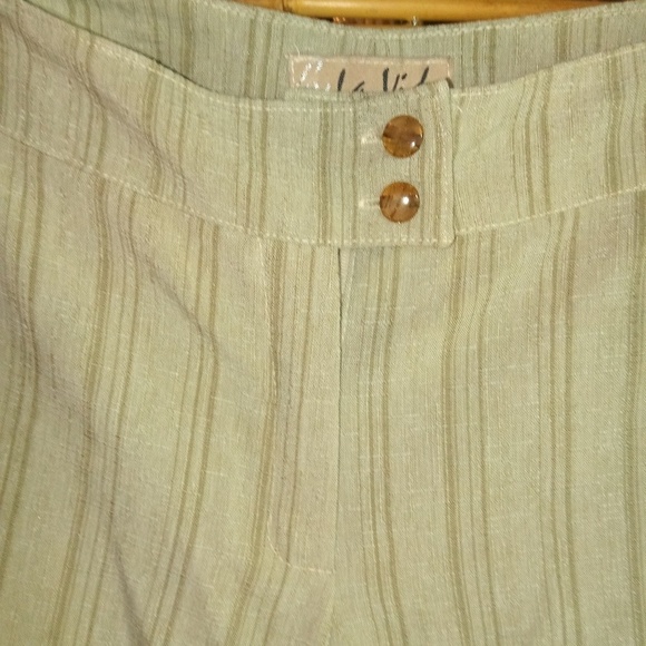 La Vida 2 26x32 Linen Beige Wide Stripe Pants - Picture 3 of 3